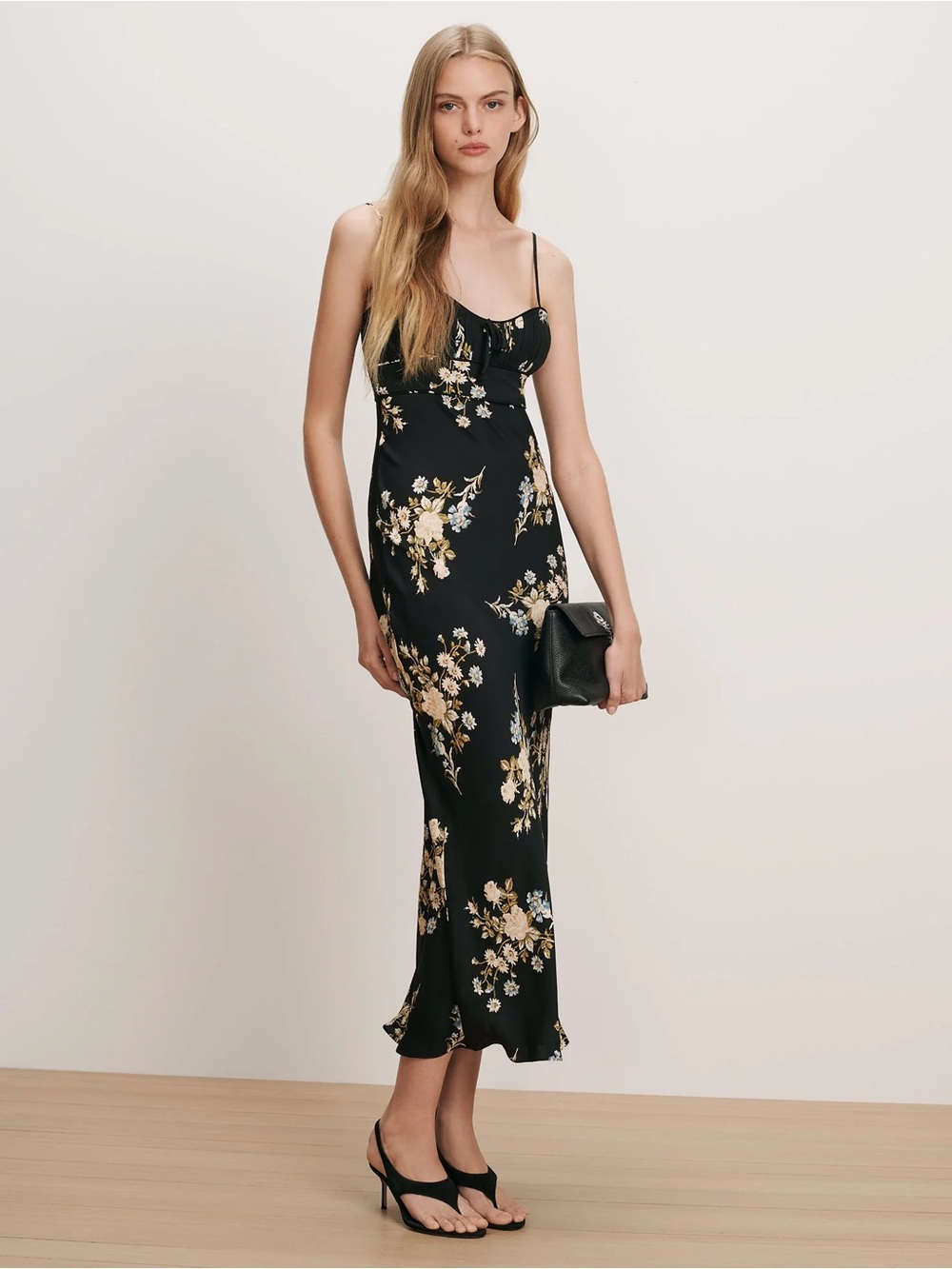 $798 NWT Veronica Beard Kieren Floral Black Silk-Blend Maxi Dress SIZE 0 2 4 6 8